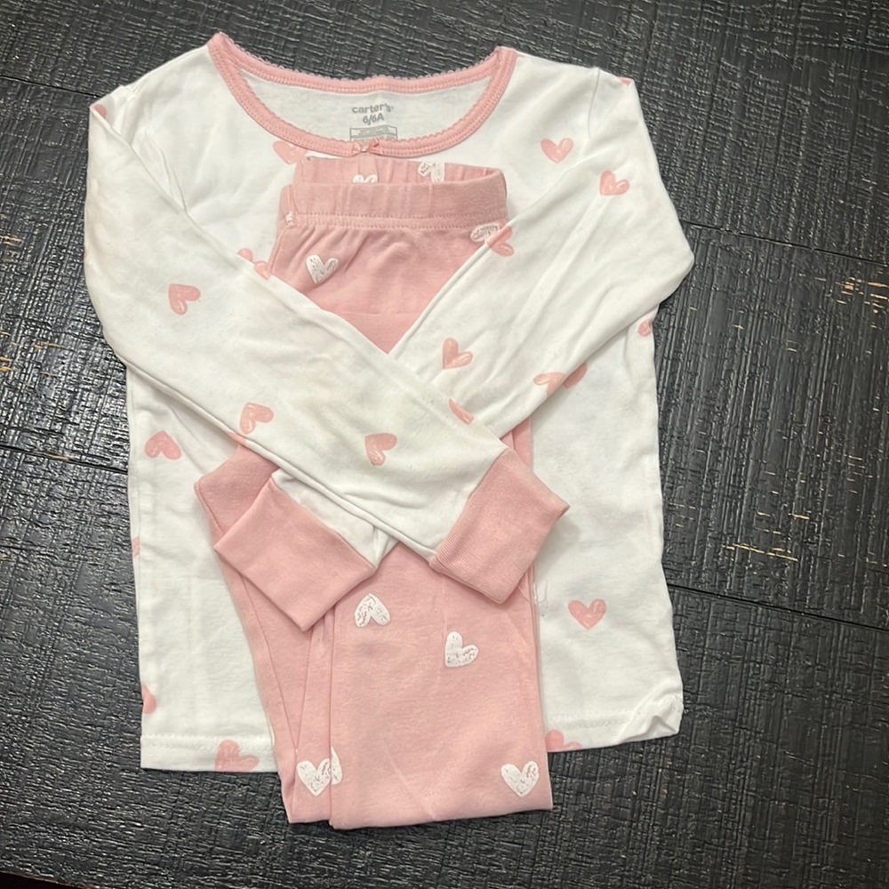 Pi jamás set white pink harts